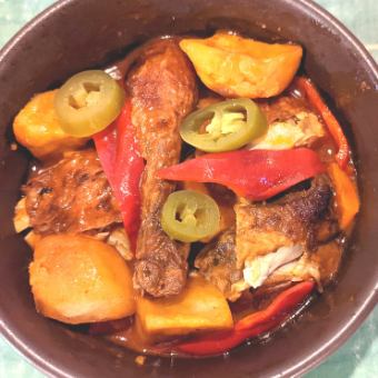 Chicken Afritada (chicken stewed in tomato sauce)